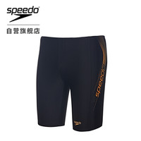 Speedo/速比涛 时尚动感 舒适高弹 抗氯健身休闲柔软速干 男子五分及膝泳裤 809529C138 黑色/橘色 34