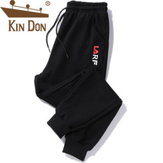 金盾(KIN DON)休闲裤 男2019春季新款运动裤大码休闲卫裤修身小脚束脚裤红色字母XL