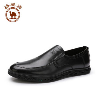 CAMEL 骆驼 男鞋商务正装小牛皮舒适套脚 W912043410 黑色 43/265码