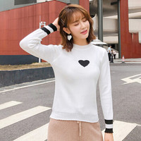 JOY OF JOY 京东女装2019春季新款韩版修身毛衣针织衫女学生圆领套头上衣潮 JWYC191147 白色 M