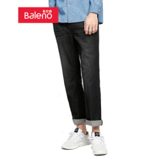 Baleno班尼路 牛仔裤男 休闲牛仔长裤男 潮流直筒舒适长裤男 88841016 1DK 牛仔黑 30码