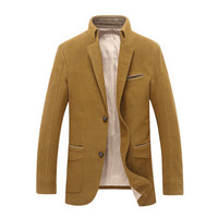 南极人(Nanjiren)2019春季新款男士商务休闲西服修身全棉磨毛水洗西服外套 MDX15-385 驼色 185/XXL