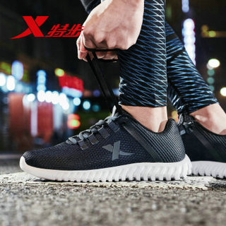 XTEP 特步 男跑鞋系列 跑步鞋春季新款运动鞋网面跑鞋休闲鞋 881119119005 黑 41码