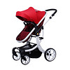 ZazaBaby英国婴儿推车可坐可躺轻便折叠高景观双向婴儿推车0-3岁双向避震婴儿车透气通用送雨罩等红色