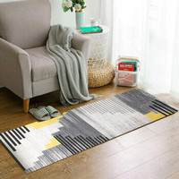 青苇 印花地毯 客厅卧室短绒地毯 极简条纹70*160cm