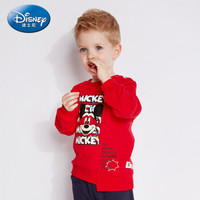 迪士尼 Disney 自营童装男童中小童针织圆领卫衣外套2019春夏新款 DA9166A7E05 大红 100