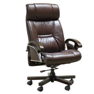 金海马/kinhom 电脑椅 办公椅 皮艺老板椅 人体工学椅子 棕色 6676-6861