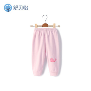舒贝怡 婴儿裤子纯棉春季新品男女童睡裤宝宝四季打底秋裤 D29030 粉色 73cm