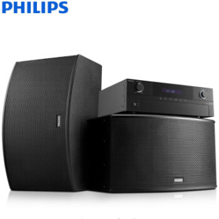 飞利浦(PHILIPS)KTV音响CSS1308套装二合一 家庭影院 KTV舞台婚庆会议电视家庭卡拉ok专业卡包箱+功放组合