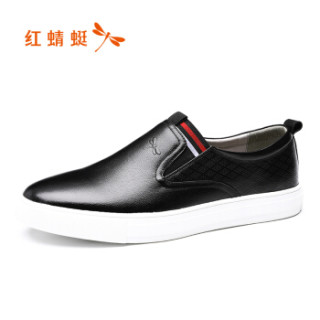RED DRAGONFLY 红蜻蜓 舒适大众平底套脚休闲皮鞋 WTA90421/22 黑色 40