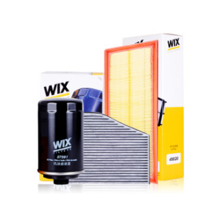 维克斯(WIX)滤清器套装 空气滤+含碳空调滤+机油滤(帕萨特/途观/CC/迈腾/速腾/Q3/昊锐/明锐)