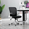 麦森（maisen）电脑椅 家用办公培训椅子 职员网布老板靠背转椅 白+黑色 MS-BGY-206