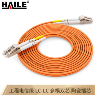 海乐（Haile）电信级光纤跳线网线 双芯多模（LC-LC，50/125) HJ-2LC-LC-MD25 收发器尾纤 25米