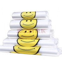 尚岛宜家 手提背心笑脸外卖袋100只大号45*29*6cm加厚垃圾桶袋