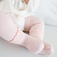 馨颂 婴儿袜子宝宝木耳花边精梳棉袜婴童无骨松口袜三双装 R135F1 粉色+白色+灰色 16-18(M)（1-3岁)