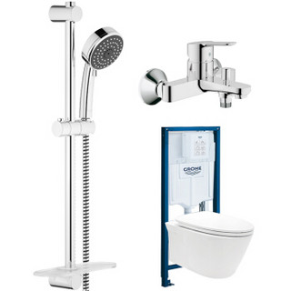 高仪（GROHE）壁挂马桶+淋浴花洒 壁挂式坐便器+100MM4出水龙头花洒淋浴喷头套装