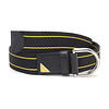 PRADA 普拉达 男士黑色黄色条纹织物双环扣式腰带 2CN028 2CED F0C5Z 110cm