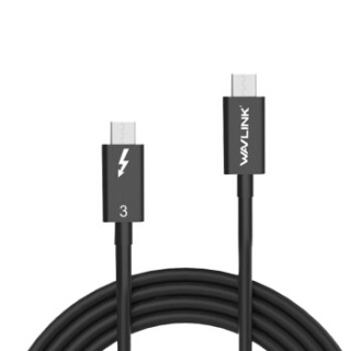 睿因(Wavlink)WS-TC10P Thunderbolt 3数据线 雷电3传输线 1米 双头Type-C苹果笔记本充电线 黑色