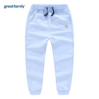 歌瑞家(greatfamily)童装纯棉女童针织长裤春季新款儿童女孩裤子纯棉休闲裤 蓝色80