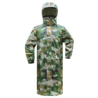 谋福 9293 07风衣式数码迷彩连体雨衣 抗洪抢险防汛执勤制服 交通户外骑行劳保雨衣(迷彩长款4XL-185)