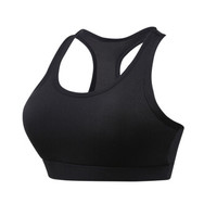 范迪慕 瑜伽服内衣背心女含胸垫跑步运动健身服上衣防震抹胸 FW2018-纯黑色-单件背心-XXL