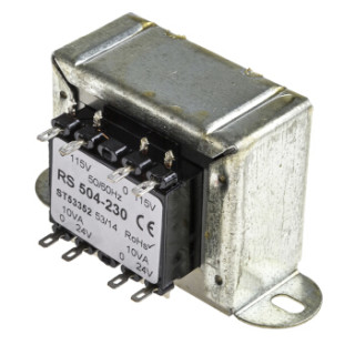 欧时RS Pro变压器504230 20VA 2输出 底盘安装变压器 115V ac 230V ac输入 24V ac输出 1