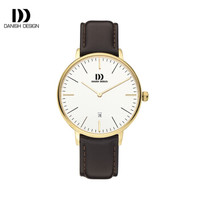 丹尼施(Danish Design) DD手表皮表带40mm白盘石英男表 简约时尚 IQ15Q1175