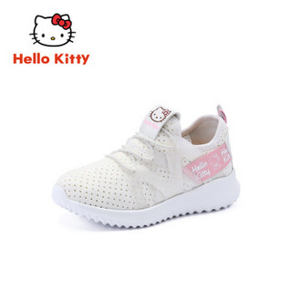 HELLOKITTY 童鞋女童运动鞋 春季新款女孩防滑透气休闲跑步鞋 K9513817白色33