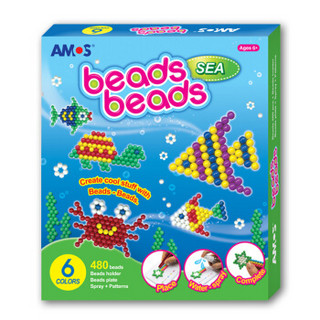 AMOS儿童拼豆豆创意手工韩国进口神奇魔珠diy制作玩具礼物水雾魔法珠 6色海底世界