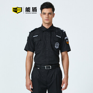 能盾夏季保安服套装工作服男衬衫上衣裤子物业制服BCY-X02黑色上衣4XL/190