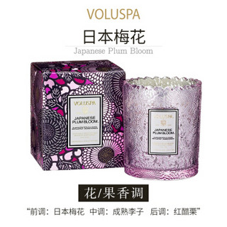VOLUSPA香薰蜡烛 Japonica 山茶花系列蕾丝杯天然椰子蜡 日本梅花176克