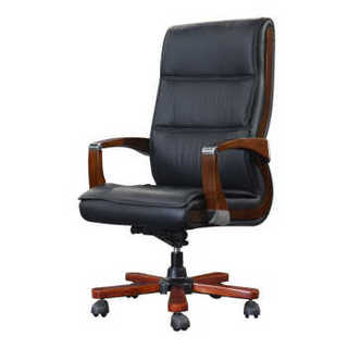 欧宝美办公椅现代简约老板椅真皮办公椅实木可升降转椅