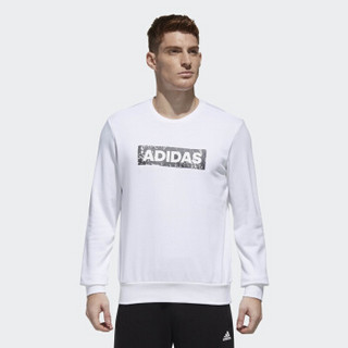 adidas 阿迪达斯 男子训练系列 CREW SWT LOGO 运动 卫衣 DW4606   白色 2XL码