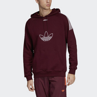 adidas 阿迪达斯 三叶草 男子 三叶草系列 FLOCK HOODY 运动 套头衫 DU8114 红色 M码