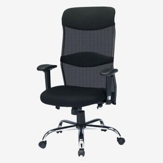 山业 透气网格电脑椅 办公椅 人体工学记忆棉坐垫椅 可倾仰 可转动扶手  高靠背 黑色 SNC-NET4BKN2
