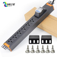 中科之星 大功率工业PDU机柜插座/插线板/插排/排插/接线板/拖线板 6位16A带空气开关2米线（1.5U）