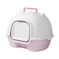 洁客(Drymax)后掀式封闭猫砂盆京东专享款宠物用粉色猫厕所