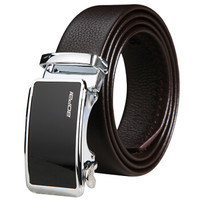 博牌Bopai 皮带男士头层牛皮腰带 商务休闲裤带 自动扣啡色 813-037215 啡色