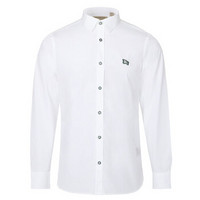 BURBERRY 巴宝莉 男士白色混纺撞色纽扣长袖衬衫 80049591 M