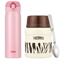 THERMOS 膳魔师 SK-3000ZWH，JNL-500PCH 不锈钢保温杯焖烧杯 470+500ml ZWH PCH