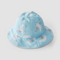 威尔贝鲁(WELLBER)婴儿帽子春夏薄款遮阳帽纱布透气圆顶渔夫帽小海鸥52cm
