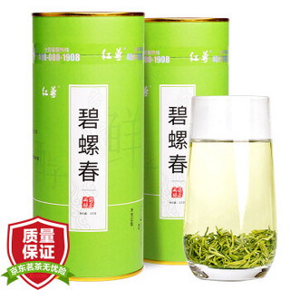 红尊绿茶叶 2019新茶 碧螺春茶新茶云雾茶共250克125*2罐散装礼袋