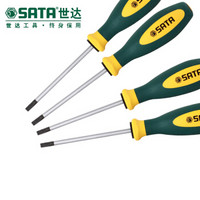 世达（SATA）G系列三色柄一字螺丝批  3.0x80 黄绿 63701
