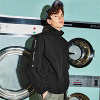 佐丹奴(Giordano) 男装风衣 字母织带立领运动风衣01079602 09标志黑色 加大码(180/104A)