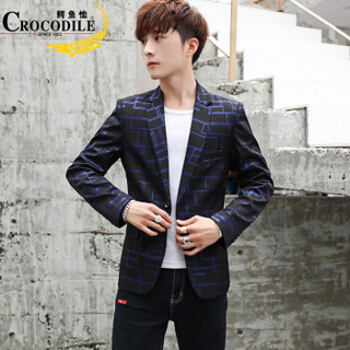 鳄鱼恤（CROCODILE）西服 男士商务休闲小西装韩版修身单西外套男 X224639黑色 XL