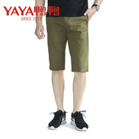 鸭鸭（YAYA）短裤男夏季休闲时尚运动五分裤男士短裤沙滩裤 D-c201 军绿 52/2XL