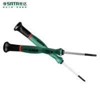 世达(SATA)一字微型塑柄螺丝批刀3.5x40mm一字钟表笔记本小起子改锥带磁性 62810 现货
