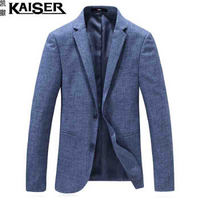凯撒(KAISER)西服 男2019春季新款青年修身韩版时尚单西薄款休闲西服外套 D216-9805 浅蓝色 4XL