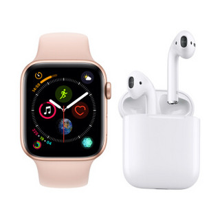 Apple 苹果 Watch系列 Watch Series 4 GPS+蜂窝款 智能手表 44mm 金色 粉砂色硅胶表带 16GB（ECG、GPS、北斗、扬声器、温度计）