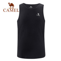 骆驼（CAMEL）健身服男运动背心篮球速干训练紧身衣高弹跑步打底衫无袖 T9S2Q8139黑色 M